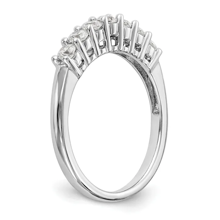 049ct CZ Solid Real 14K White Gold 7Stone Wedding Band Ring Goldia Rings