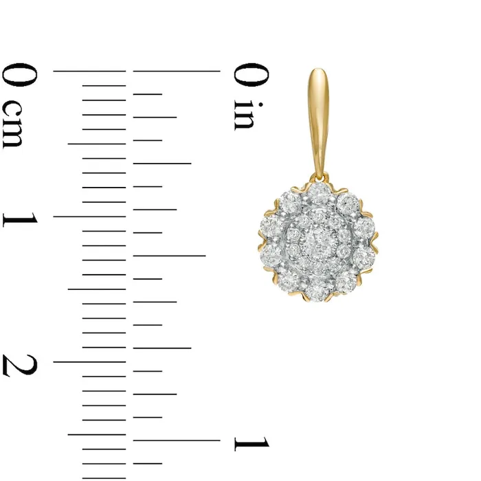 05 CT TW Composite Diamond Flower Frame Drop Earrings in 10K Gold Goldia Earrings 05 CT TW Composite Diamond Flower Frame Drop Earrings in 10K Gold Goldia Earrings