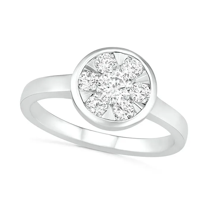 050 CT TW Composite Natural Diamond Circle Ring in Solid 10K White Gold Goldia Rings 050 CT TW Composite Natural Diamond Circle Ring in Solid 10K White Gold Goldia Rings