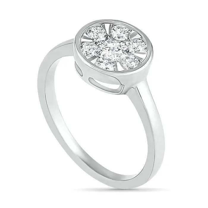 050 CT TW Composite Natural Diamond Circle Ring in Solid 10K White Gold Goldia Rings 050 CT TW Composite Natural Diamond Circle Ring in Solid 10K White Gold Goldia Rings