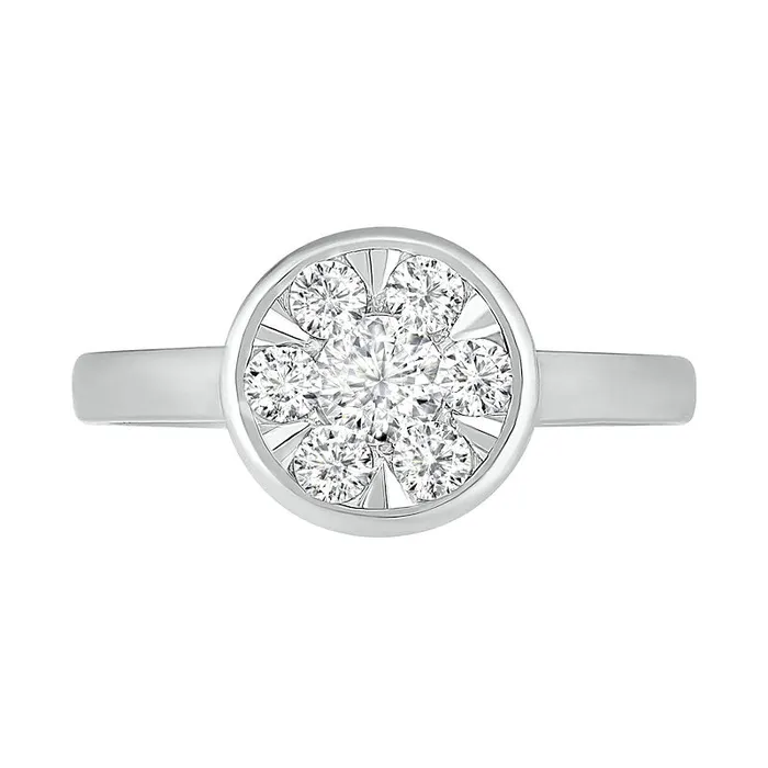 050 CT TW Composite Natural Diamond Circle Ring in Solid 10K White Gold Goldia Rings 050 CT TW Composite Natural Diamond Circle Ring in Solid 10K White Gold Goldia Rings