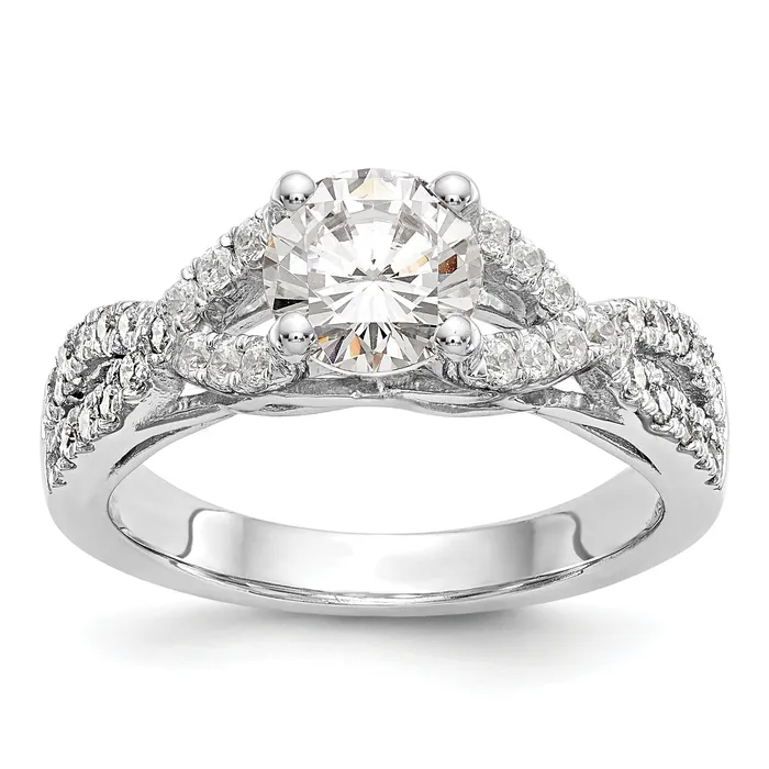 050ct CZ Solid Real 14k White Gold Round CrissCross Engagement Ring Goldia Rings 050ct CZ Solid Real 14k White Gold Round CrissCross Engagement Ring Goldia Rings