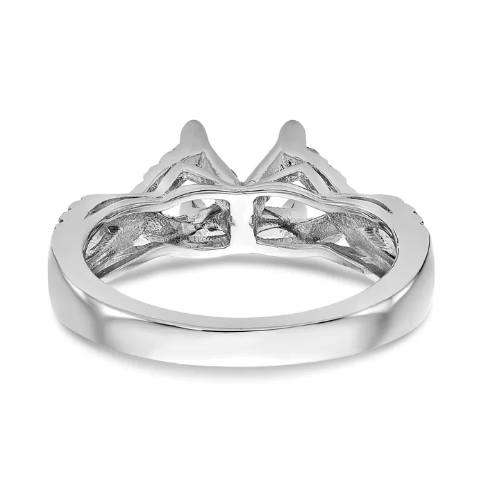 050ct CZ Solid Real 14k White Gold Round CrissCross Engagement Ring Goldia Rings