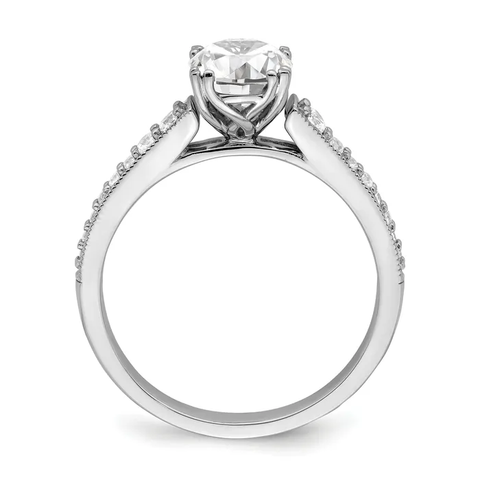 050ct CZ Solid Real 14k White Polish 12ct Round Engagement Dia Ring Goldia Rings