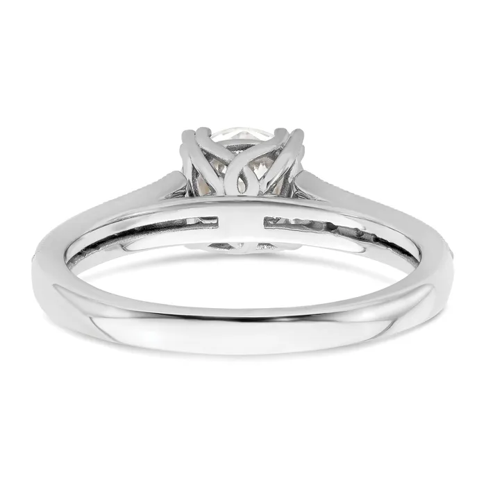 050ct CZ Solid Real 14k White Polish 12ct Round Engagement Dia Ring Goldia Rings