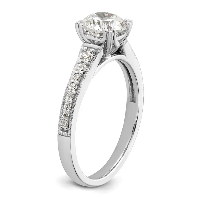 050ct CZ Solid Real 14k White Polish 12ct Round Engagement Dia Ring Goldia Rings