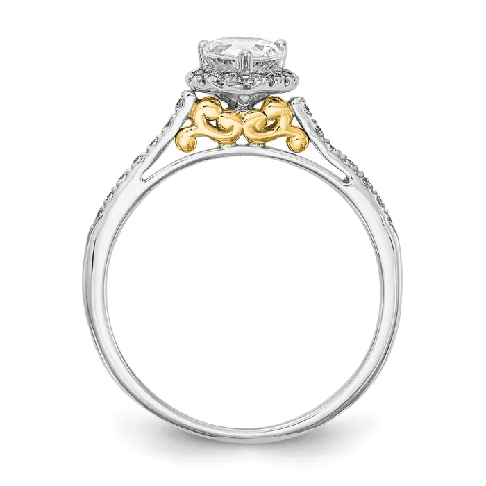050ct CZ Solid Real 14ktt Pear Halo Engagement Ring Goldia Rings