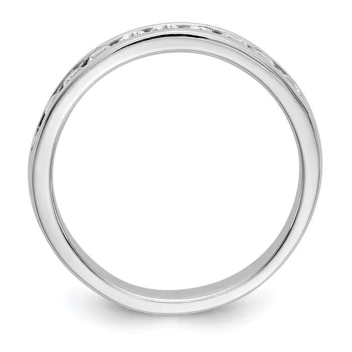 052ct CZ Solid Real 14K White Gold 1024mm Stone Channel Wedding Band Ring Goldia Rings