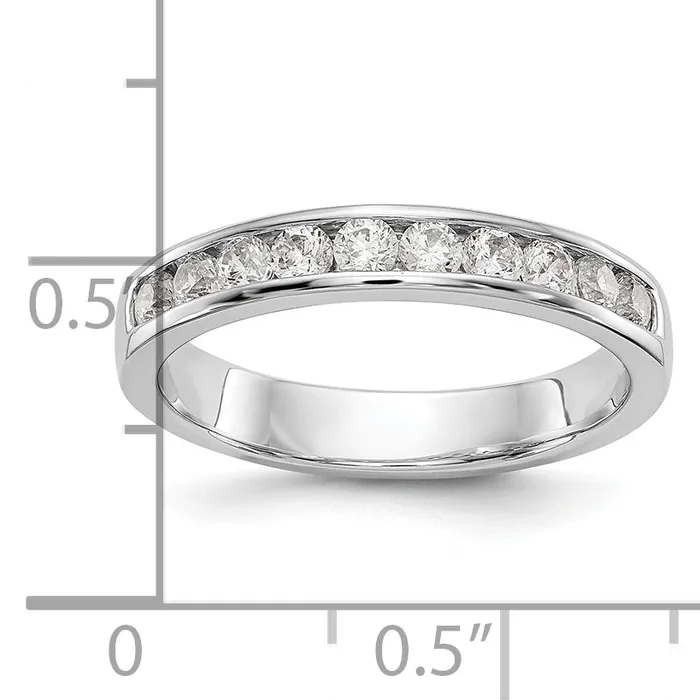 052ct CZ Solid Real 14K White Gold 1024mm Stone Channel Wedding Band Ring Goldia Rings