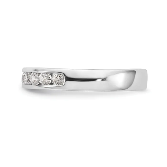 052ct CZ Solid Real 14K White Gold 1024mm Stone Channel Wedding Band Ring Goldia Rings