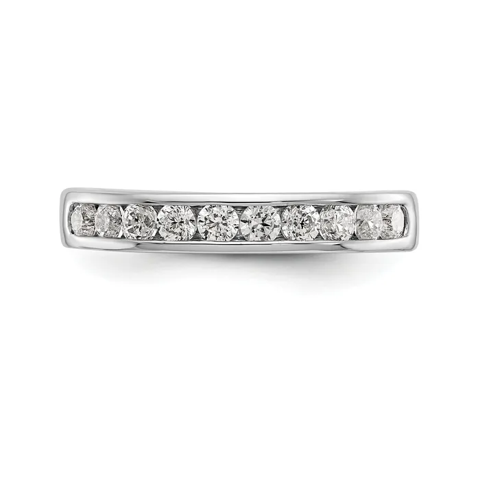 052ct CZ Solid Real 14K White Gold 1024mm Stone Channel Wedding Band Ring Goldia Rings