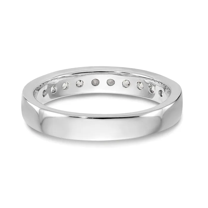 052ct CZ Solid Real 14K White Gold 1024mm Stone Channel Wedding Band Ring Goldia Rings
