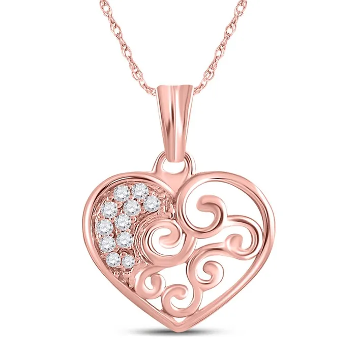112CTWDiamond HEART PENDANT gndatlanta Necklaces