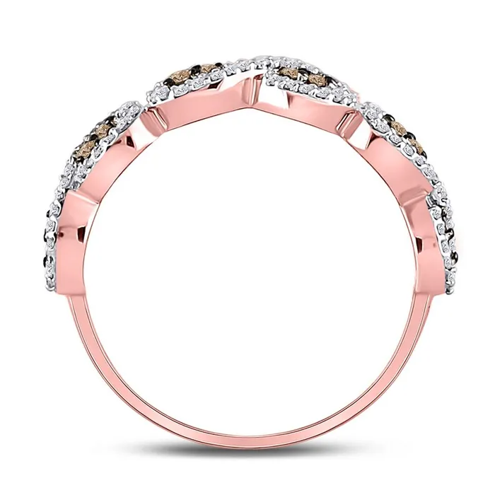 10k Rose Gold Round Brown Diamond Band Ring 14 Cttw gndatlanta Rings