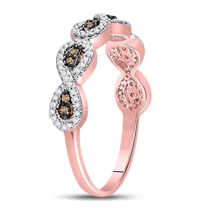 10k Rose Gold Round Brown Diamond Band Ring 14 Cttw gndatlanta Rings