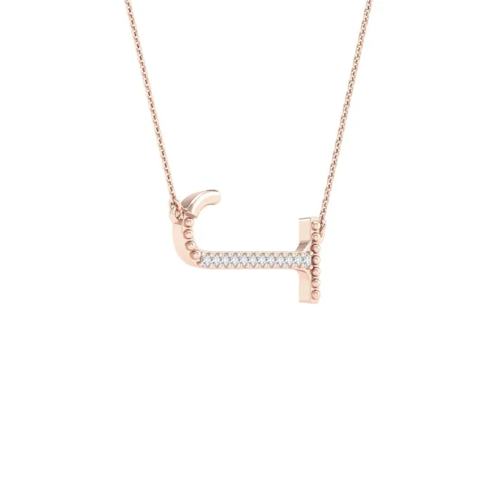 10k Rose Gold Round Diamond Initial J Letter Necklace 120 Cttw gndatlanta Necklaces