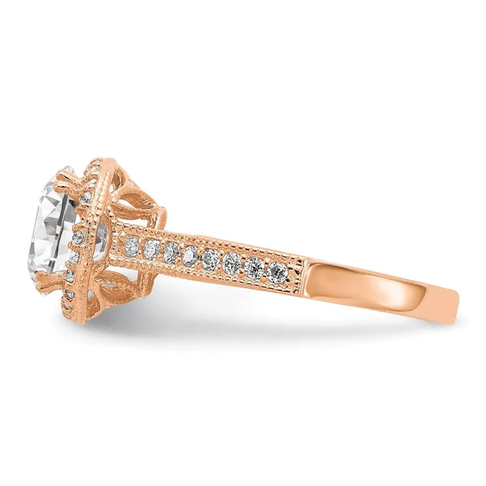 10K Tiara Collection Rose Gold Polished CZ Ring Goldia Rings