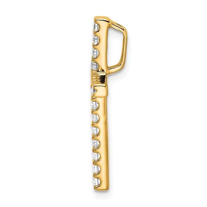 10k Yellow Gold 12 Ct Lab Grown Diamond VSSI G Cross Chain Slide Pendant Goldia Necklaces