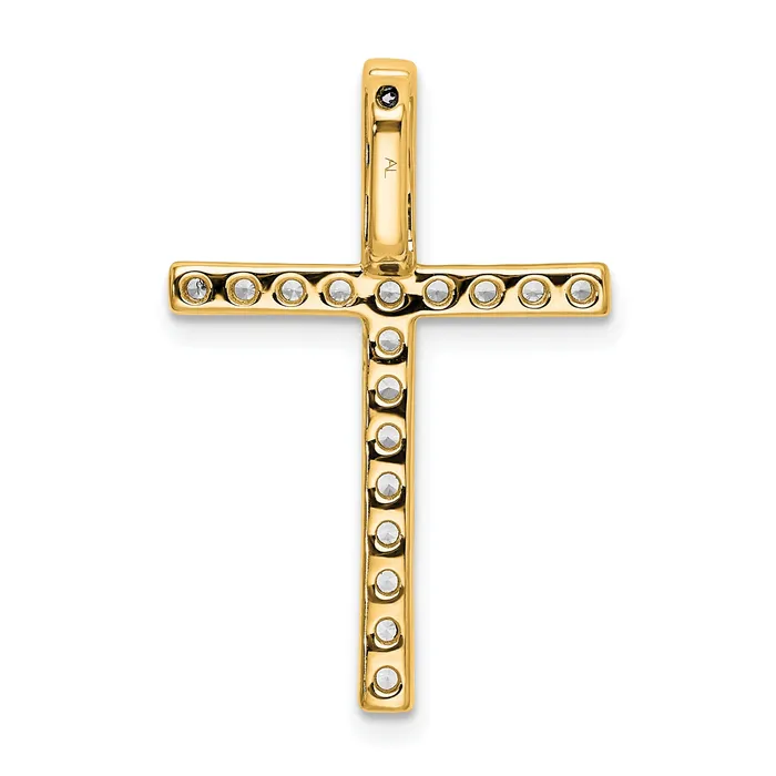 10k Yellow Gold 12 Ct Lab Grown Diamond VSSI G Cross Chain Slide Pendant Goldia Necklaces