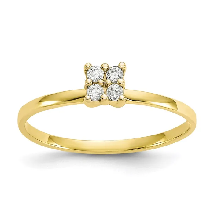 10K Yellow Gold CZ Promise Ring Goldia Rings