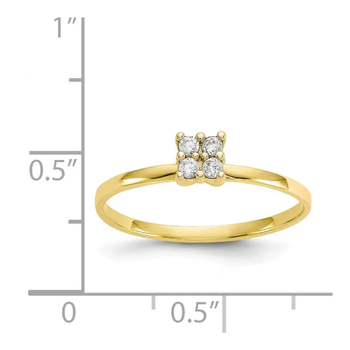 10K Yellow Gold CZ Promise Ring Goldia Rings