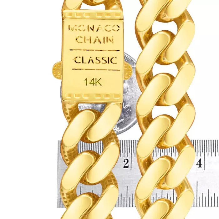 10k Yellow Gold Royal Monaco Miami Cuban Link Curb 17mm Mens Chain Necklace 22 Goldiacom Necklaces