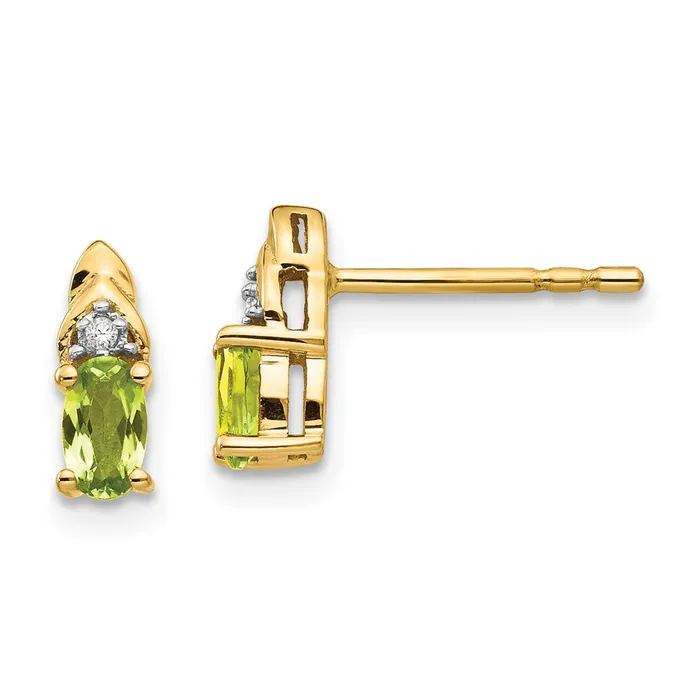 14K Diamond and Peridot Earrings goldiaca Earrings