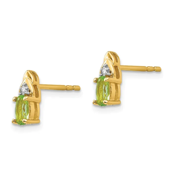14K Diamond and Peridot Earrings goldiaca Earrings