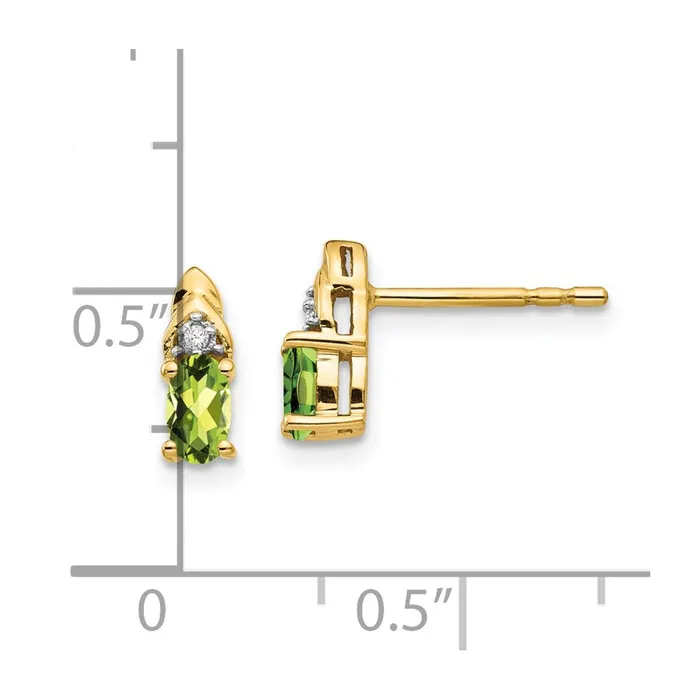 14K Diamond and Peridot Earrings goldiaca Earrings