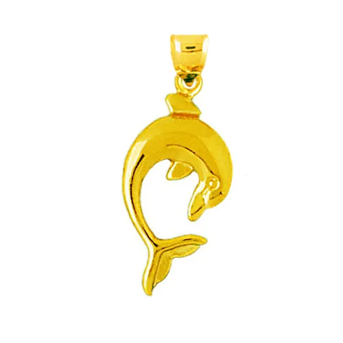 14K Gold 22MM Dolphin Charm Goldia Charm Necklaces