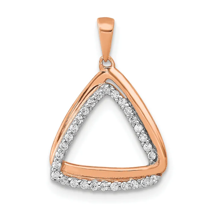 14k Rose Gold 16 Ct Lab Grown Diamond VSSI G Double Triangle Pendant Goldia Necklaces 14k Rose Gold 16 Ct Lab Grown Diamond VSSI G Double Triangle Pendant Goldia Necklaces