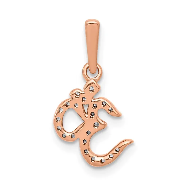 14k Rose Gold Real Diamond Om Pendant Goldia Necklaces