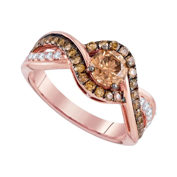14k Rose Gold Round Brown Diamond Solitaire Bridal Engagement Ring 113 Cttw gndatlanta Rings 14k Rose Gold Round Brown Diamond Solitaire Bridal Engagement Ring 113 Cttw gndatlanta Rings