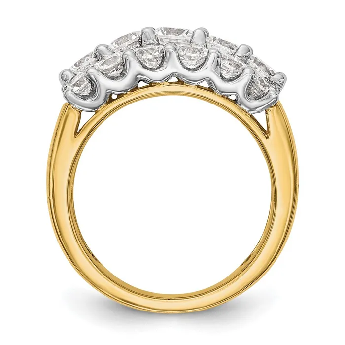 14K TwoTone Gold Real Diamond Band goldiaca Rings