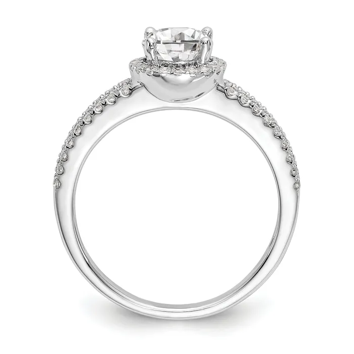 14k White Gold 13 Ct Lab Grown Diamond VSSI G 34 Ct Center Round Engagement Ring Goldia Rings