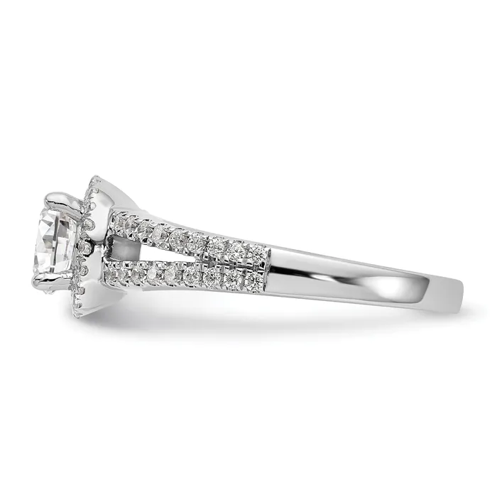 14k White Gold 13 Ct Lab Grown Diamond VSSI G 34 Ct Center Round Engagement Ring Goldia Rings