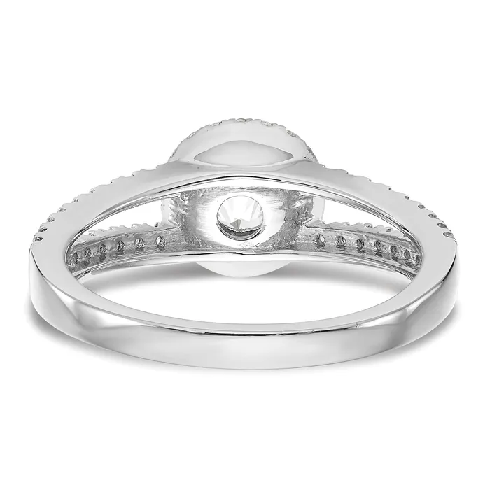 14k White Gold 13 Ct Lab Grown Diamond VSSI G 34 Ct Center Round Engagement Ring Goldia Rings