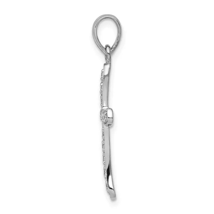 14k White Gold 18ct Real Diamond Cross Pendant Goldia Necklaces