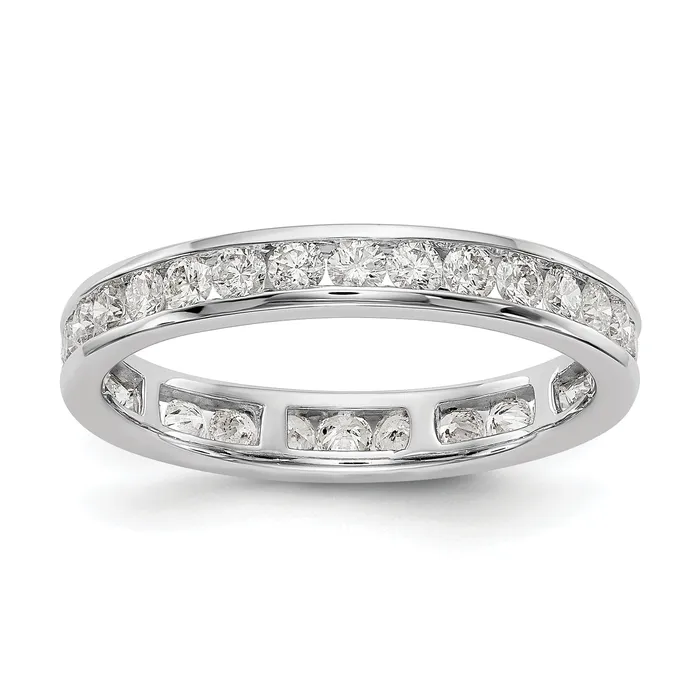 14k White Gold 1 Ct Lab Grown Diamond VSSI G Channel Set Eternity Band Ring Goldia Rings 14k White Gold 1 Ct Lab Grown Diamond VSSI G Channel Set Eternity Band Ring Goldia Rings