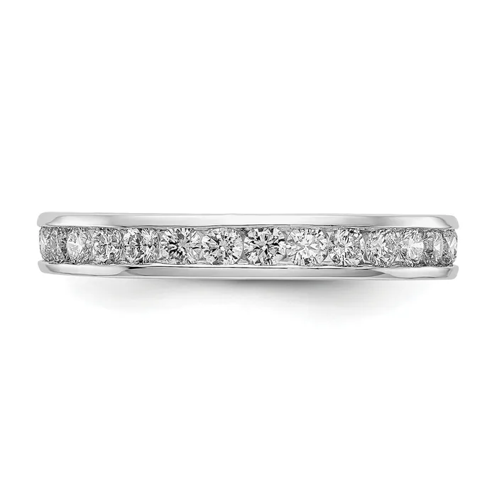 14k White Gold 1 Ct Lab Grown Diamond VSSI G Channel Set Eternity Band Ring Goldia Rings