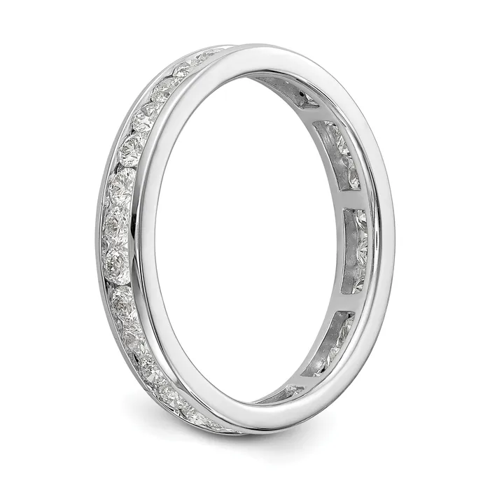 14k White Gold 1 Ct Lab Grown Diamond VSSI G Channel Set Eternity Band Ring Goldia Rings