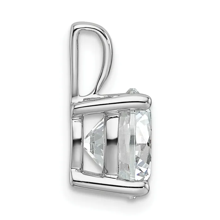 14k White Gold 3 Ct Lab Grown Diamond VSSI G Round Four Prong Pendant Goldia Necklaces