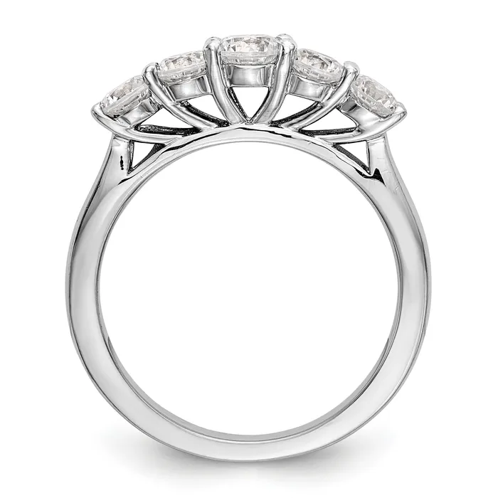 14K White Gold 5 Stone Simulated Diamond Band Goldiacom Rings
