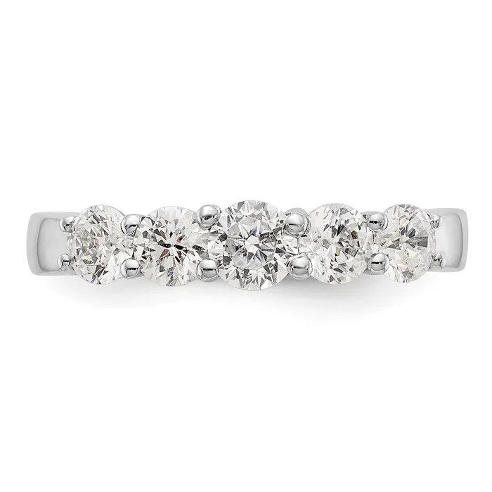 14K White Gold 5 Stone Simulated Diamond Band Goldiacom Rings