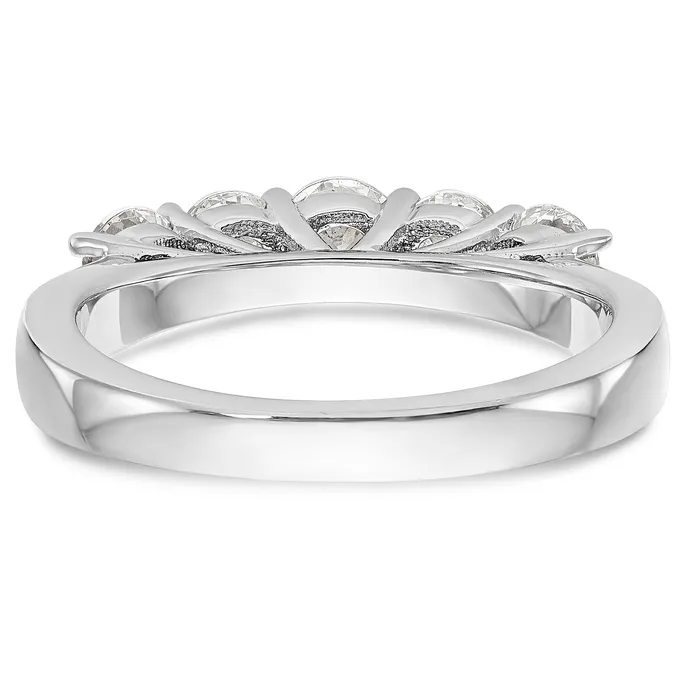 14K White Gold 5 Stone Simulated Diamond Band Goldiacom Rings