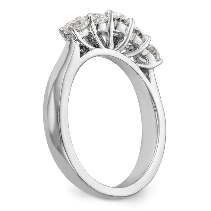 14K White Gold 5 Stone Simulated Diamond Band Goldiacom Rings
