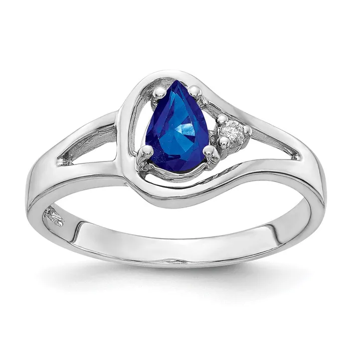14k White Gold 6x4mm Pear Sapphire AAA Real Diamond ring Goldiacom Rings 14k White Gold 6x4mm Pear Sapphire AAA Real Diamond ring Goldiacom Rings
