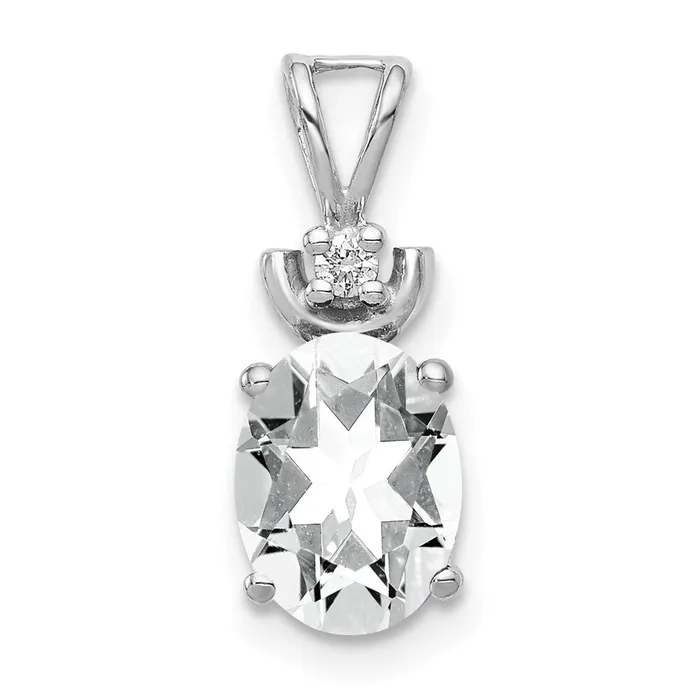 14k White Gold 8x6mm Oval Cubic Zirconia AAA Real Diamond Pendant Goldia Necklaces 14k White Gold 8x6mm Oval Cubic Zirconia AAA Real Diamond Pendant Goldia Necklaces