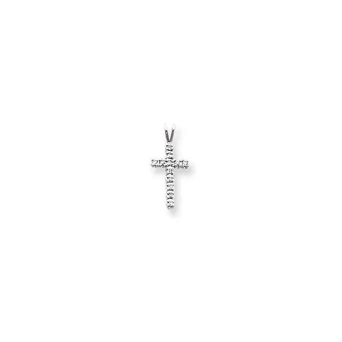 14k White Gold AAA Diamond cross pendant Goldiacom Necklaces