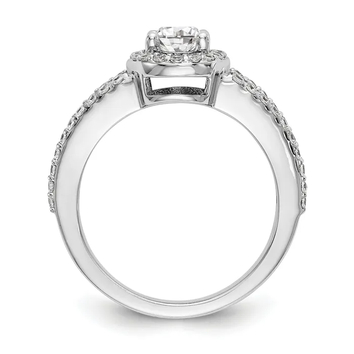14K White Gold Diamond Oval CZ Oval Halo Engagement Ring Goldiacom Rings
